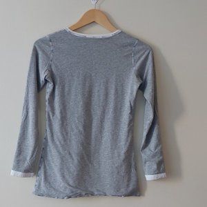 Lululemon Reversible Cabin Long Sleeve White Grey